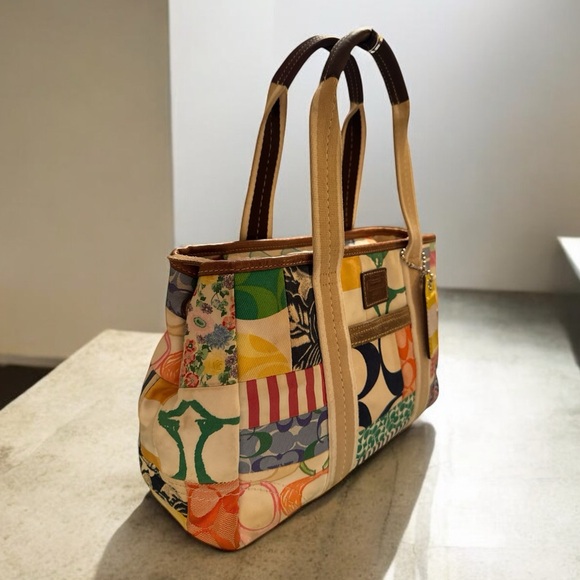 Coach Artistic Brown and Tan Tote Bag - Picture 2 of 16